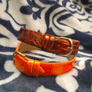 Buckle bracelets orange and brown